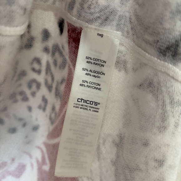 Chico's Size 1 Red Black Animal Print Paisley Mixed‎ Print Chicos Size Medium - Picture 7 of 11